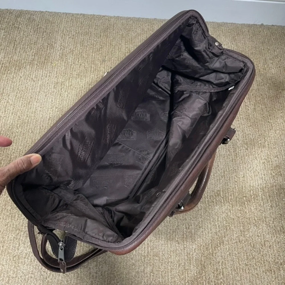 Canyon Outback Duffle Bag Mens Large Brown Leather Weekender Uniter 100M